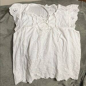 Old Navy White Eyelet Lace Blouse